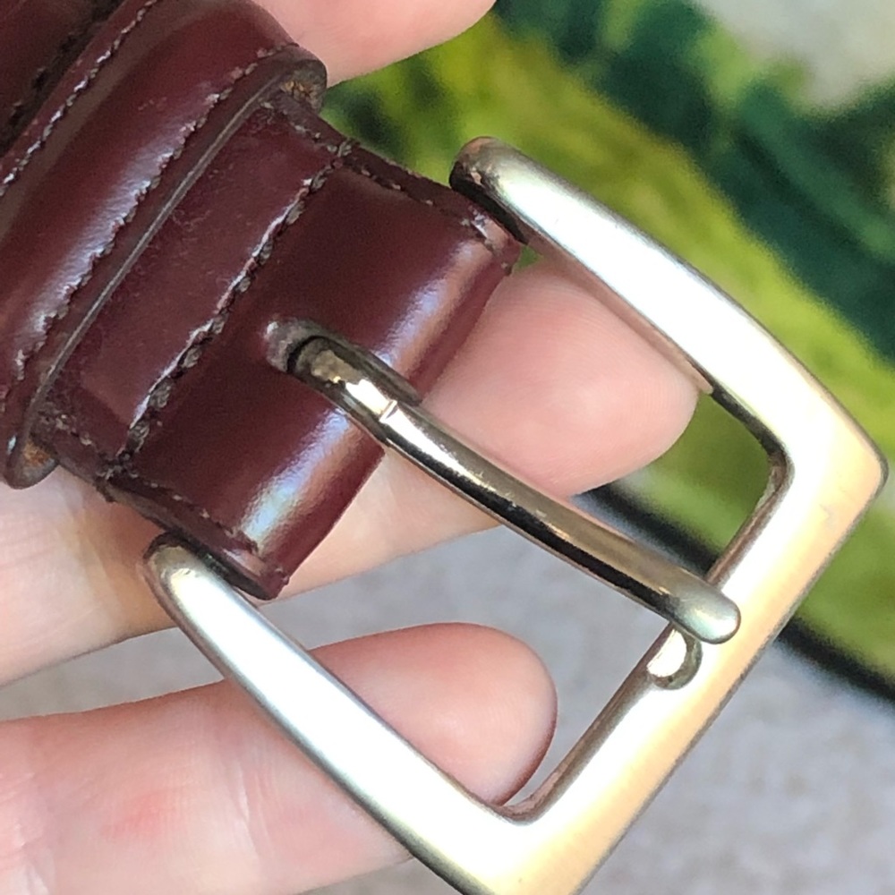 Coach reddish brown polished cowhide leather belt 42x105 cm